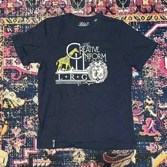 Vintage LRG Lifted Research Group Shirt Mens Large Navy Spell Out Street Skate - Picture 1 of 1